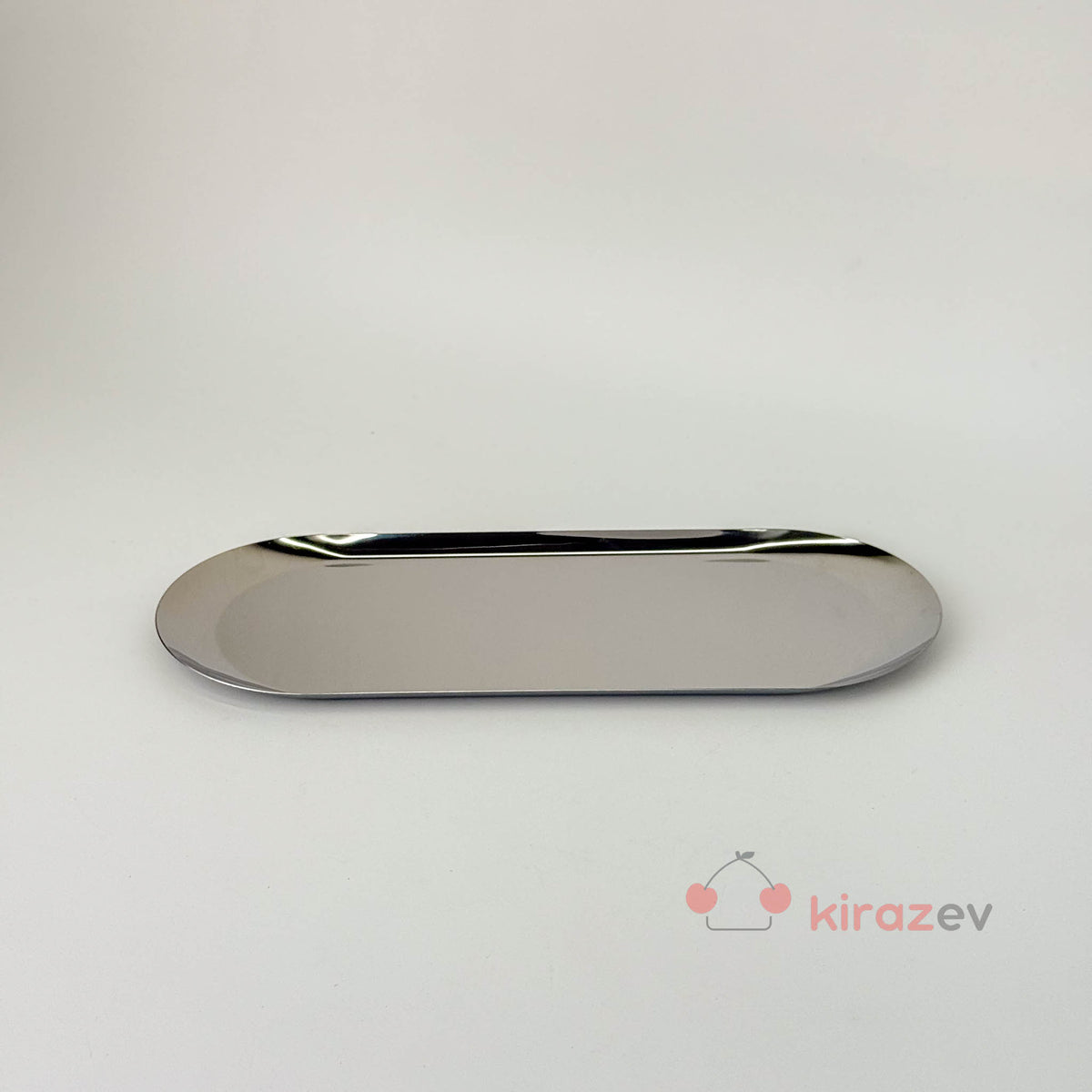Gümüş Metal Kayık Tabak 2'li - Kiraz Ev