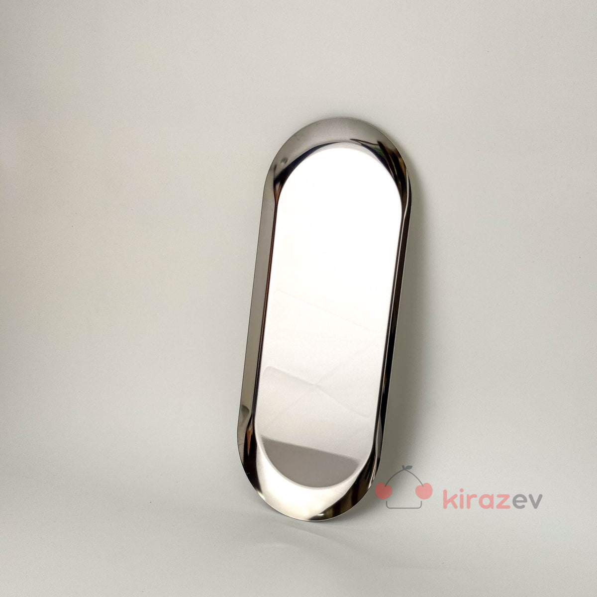 Gümüş Metal Kayık Tabak 2'li - Kiraz Ev