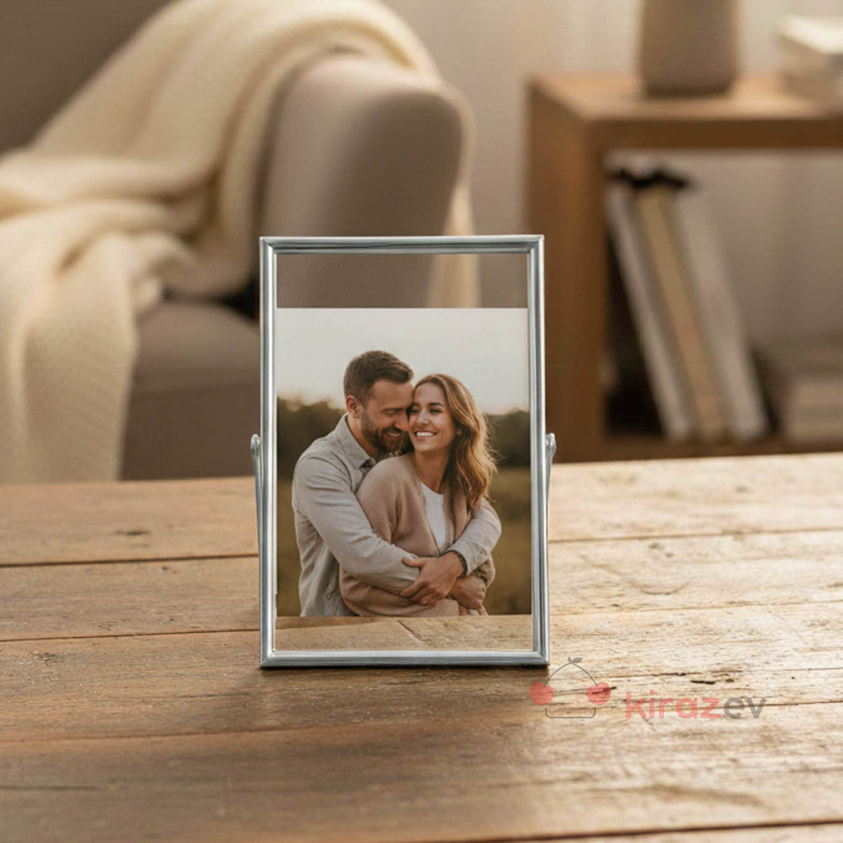 Gümüş Metal Fotoğraf Çerçevesi 10x15 cm