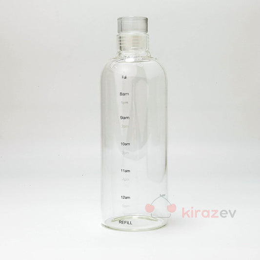 Günlük Takip Çizelgeli Cam Su Şişesi