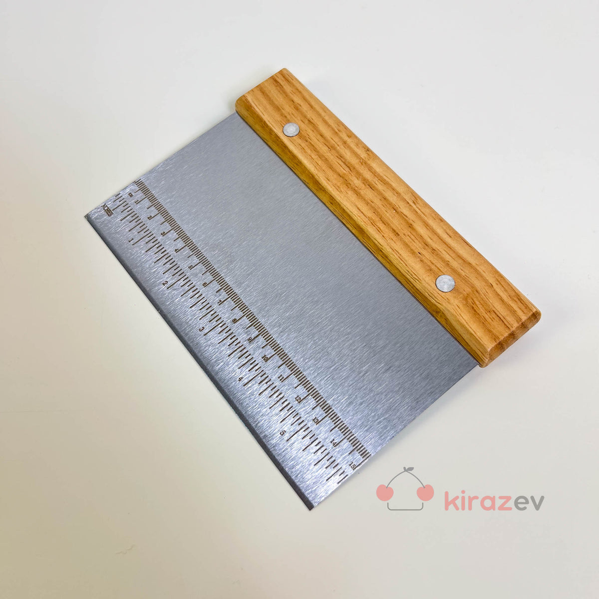Ahşap Saplı Paslanmaz Çelik Hamur Kesici Spatula - Kiraz Ev
