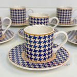 Kazayağı Desenli 6’lı Porselen Kahve Fincanı Seti