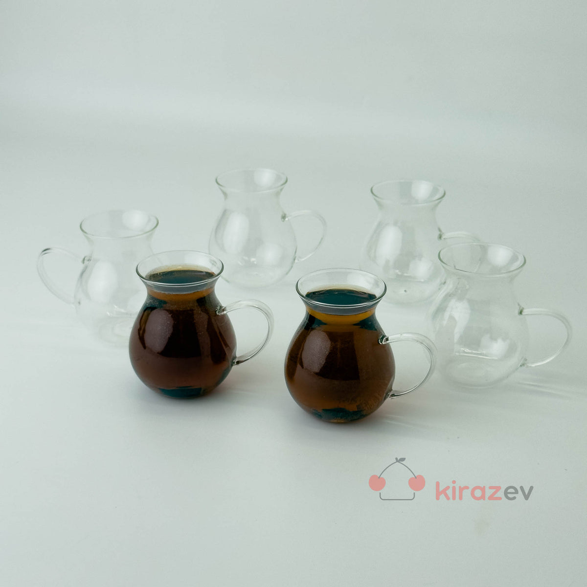 Keyfi Âlâ Cam Çay Bardağı 6’lı Set - Kiraz Ev