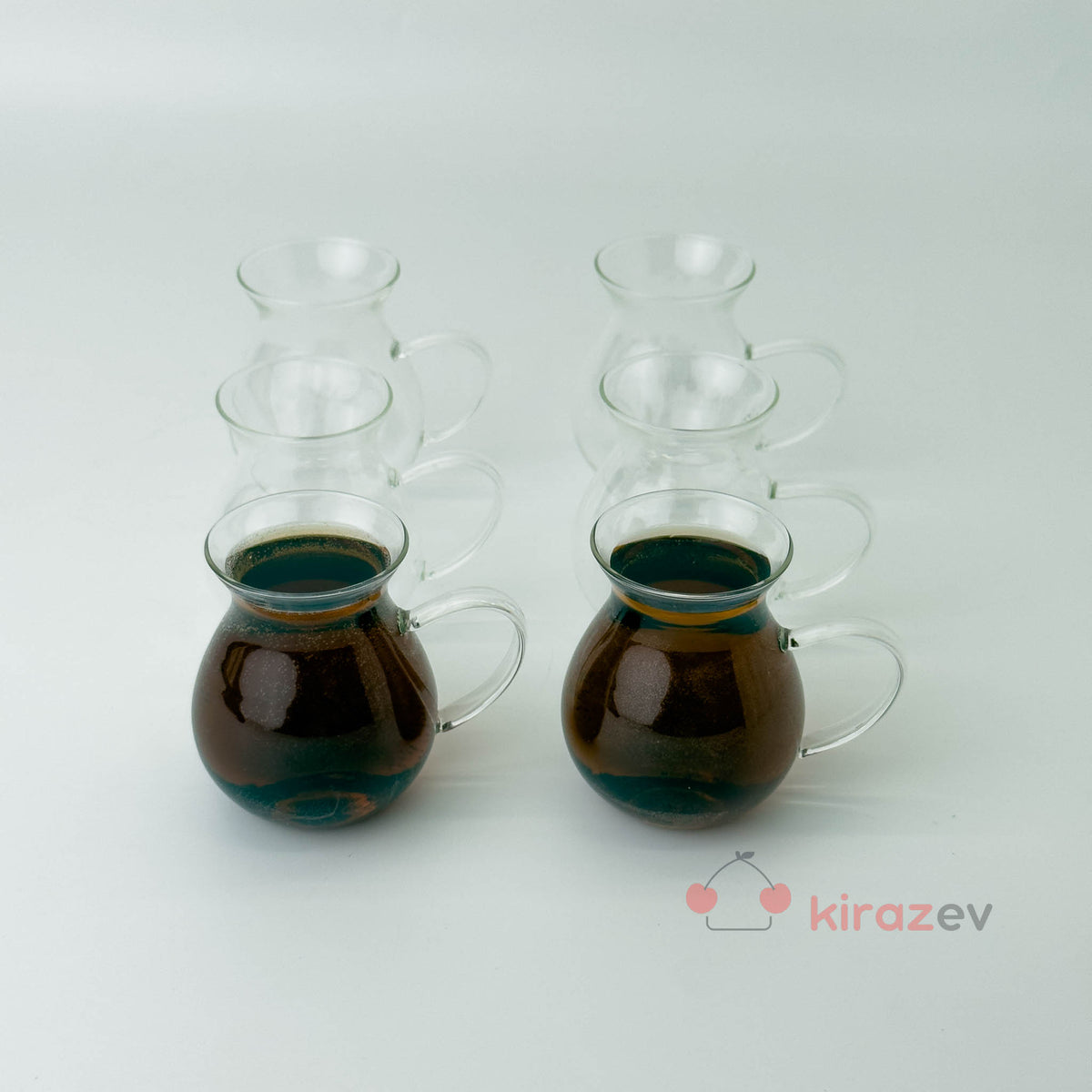 Keyfi Âlâ Cam Çay Bardağı 6’lı Set - Kiraz Ev