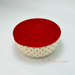 Kırmızı Kalpli Emaye Karıştırma Kabı – Vakum Kapaklı