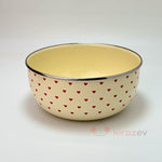 Kırmızı Kalpli Emaye Karıştırma Kabı – Vakum Kapaklı