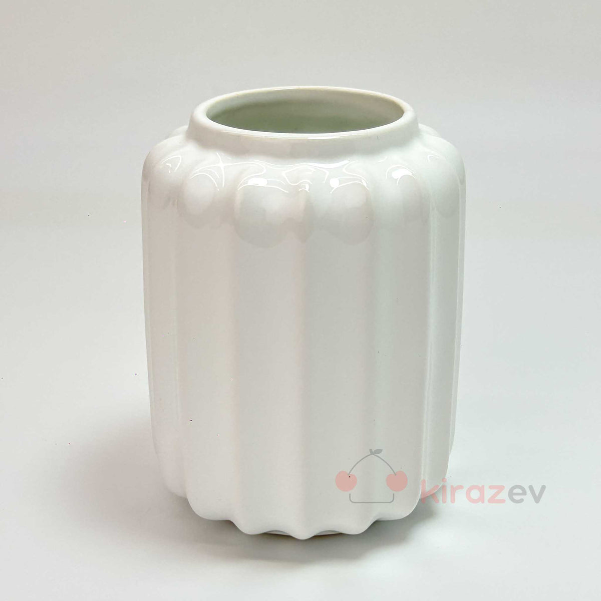 Kısa Çizgili Seramik Vazo