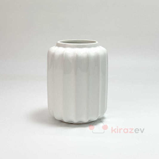 Kısa Çizgili Seramik Vazo