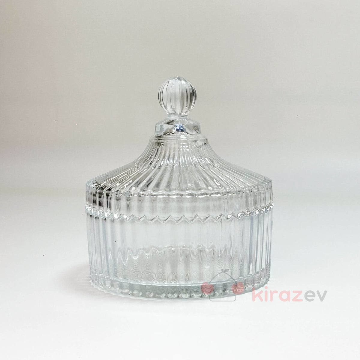 Kristal Desenli Kapaklı Cam Şekerlik