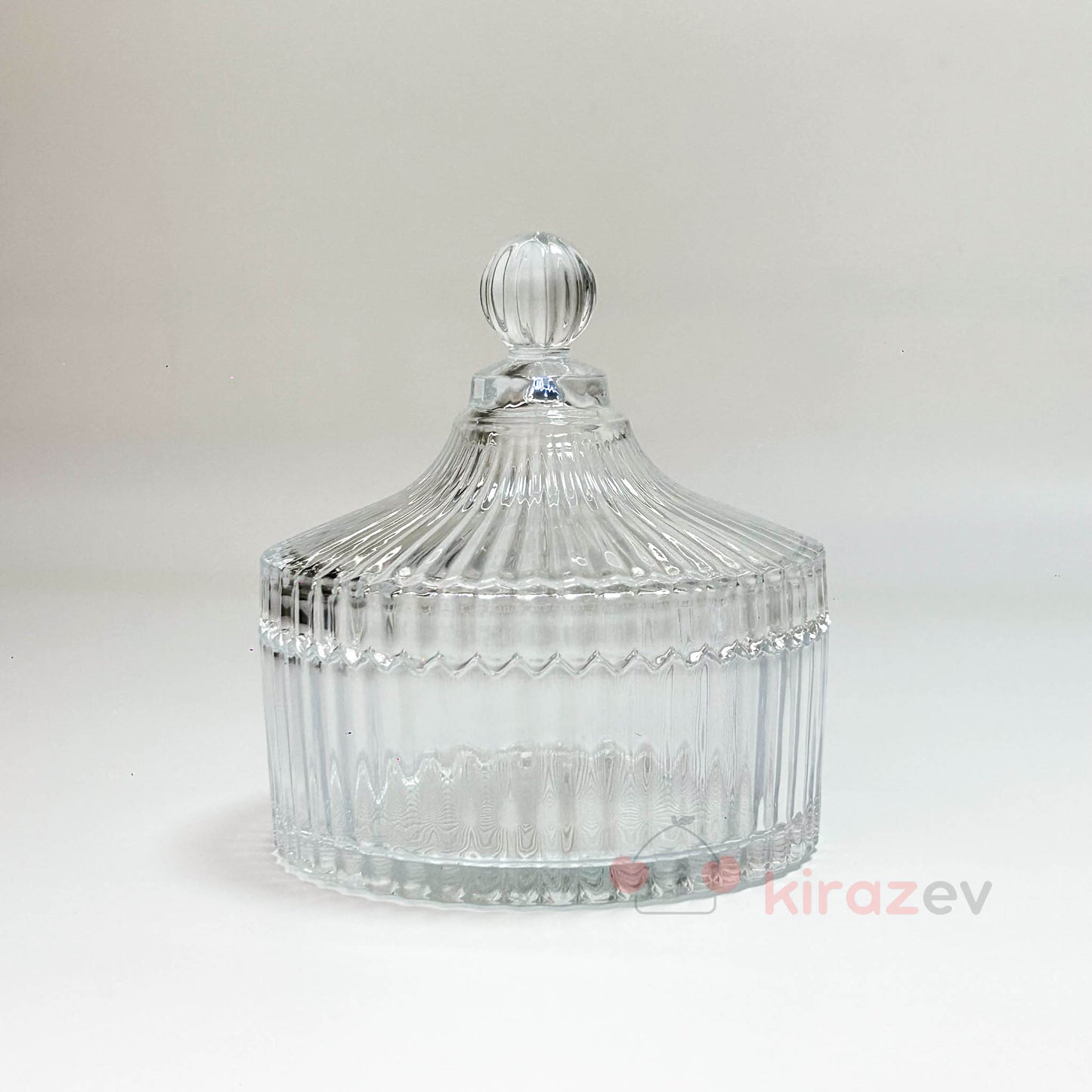 Kristal Desenli Kapaklı Cam Şekerlik