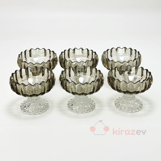 Gri Kristal Sunumluk 6’lı Set