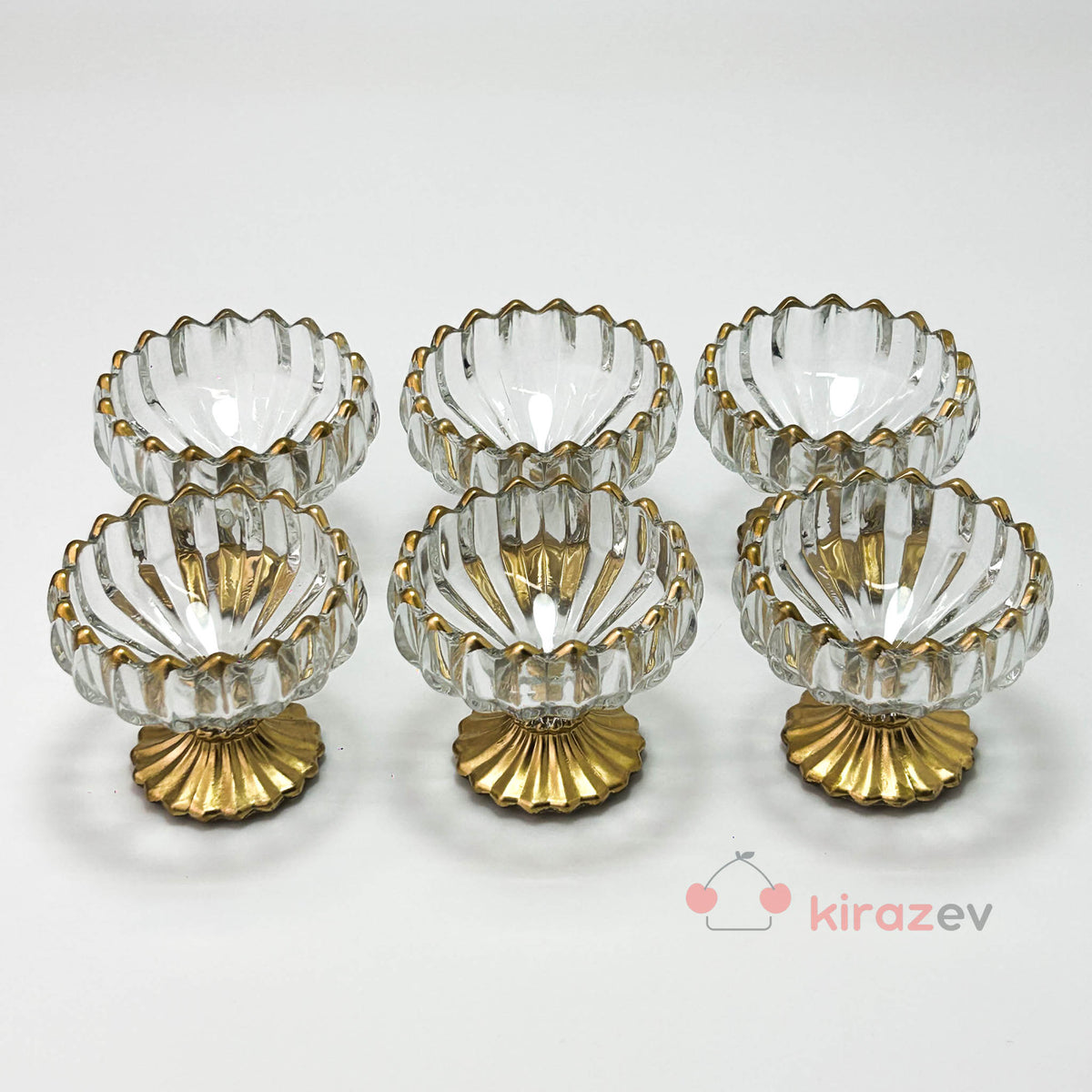 Gümüş Kristal Sunumluk 6’lı Set - Kiraz Ev