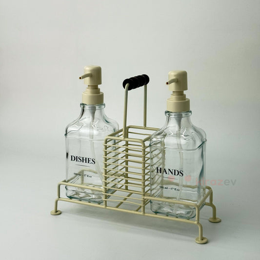 Stantlı Sıvı Sabunluk Krem 2'li