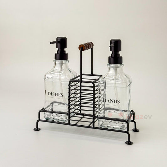 Stantlı Sıvı Sabunluk Siyah 2'li