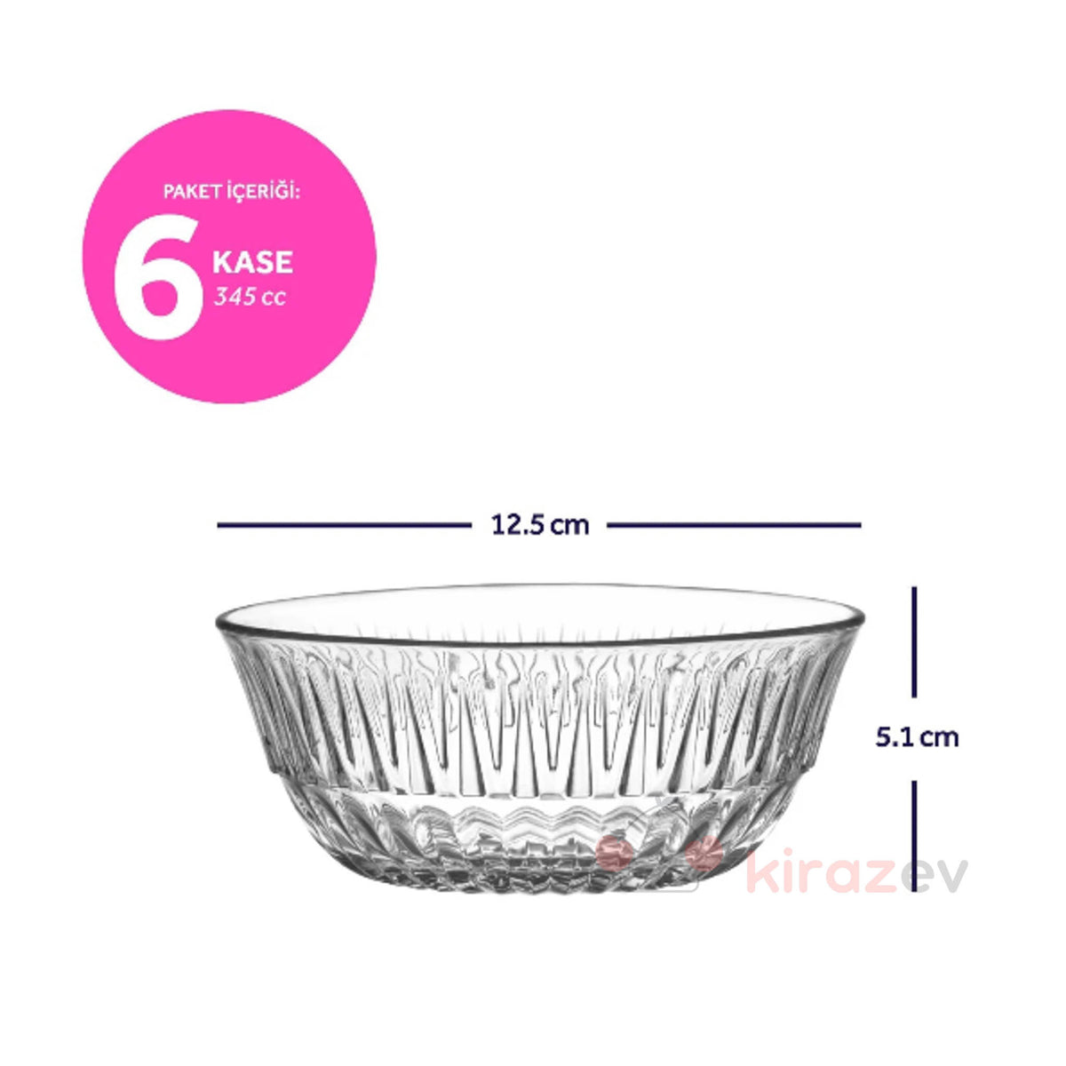 LAV Alinda Cam Kase 345 cc – 6’lı Set