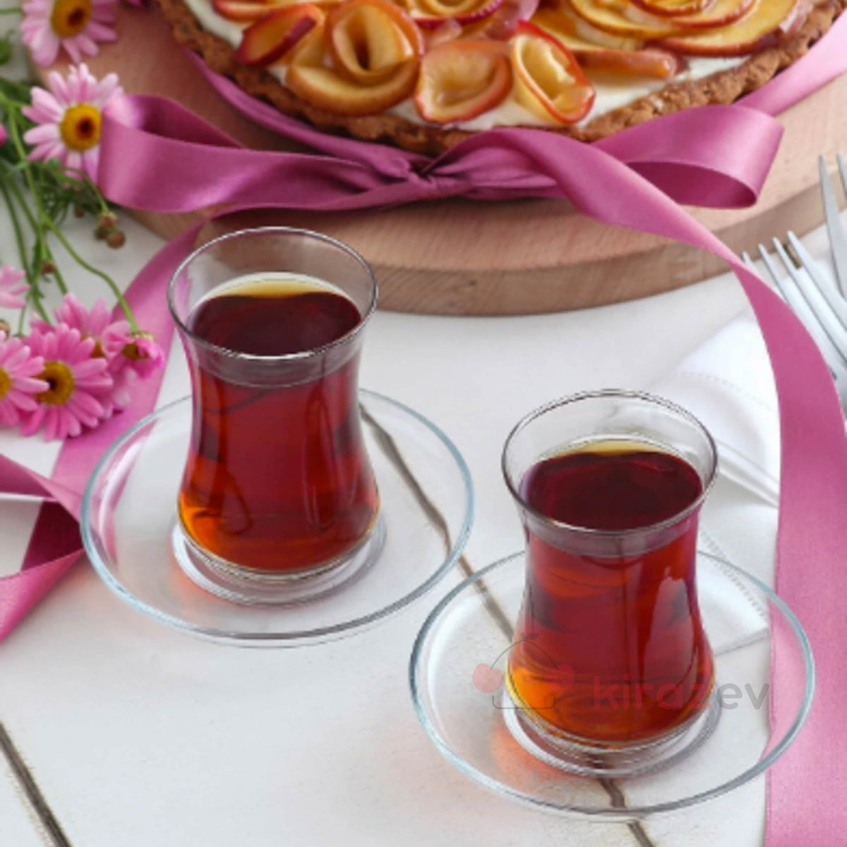 LAV Duru Cam Çay Bardağı 155 cc 6’lı Set – Zarif Tasarım