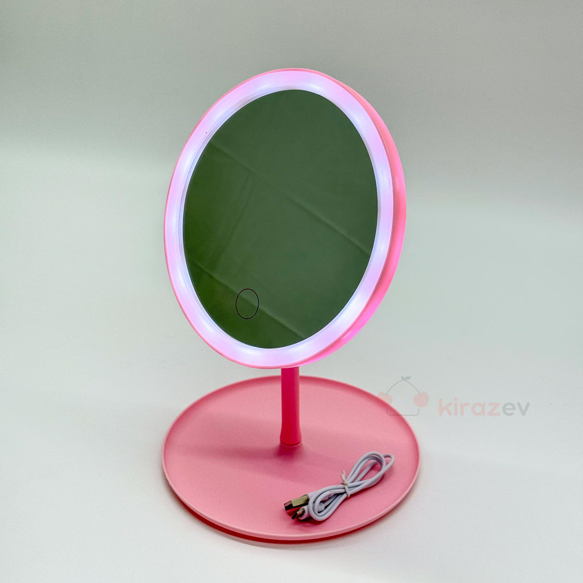 Led Işıklı Makyaj Aynası Pembe