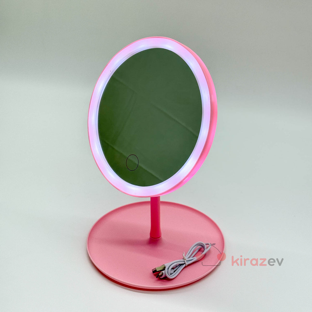 Led Işıklı Makyaj Aynası Pembe - Kiraz Ev