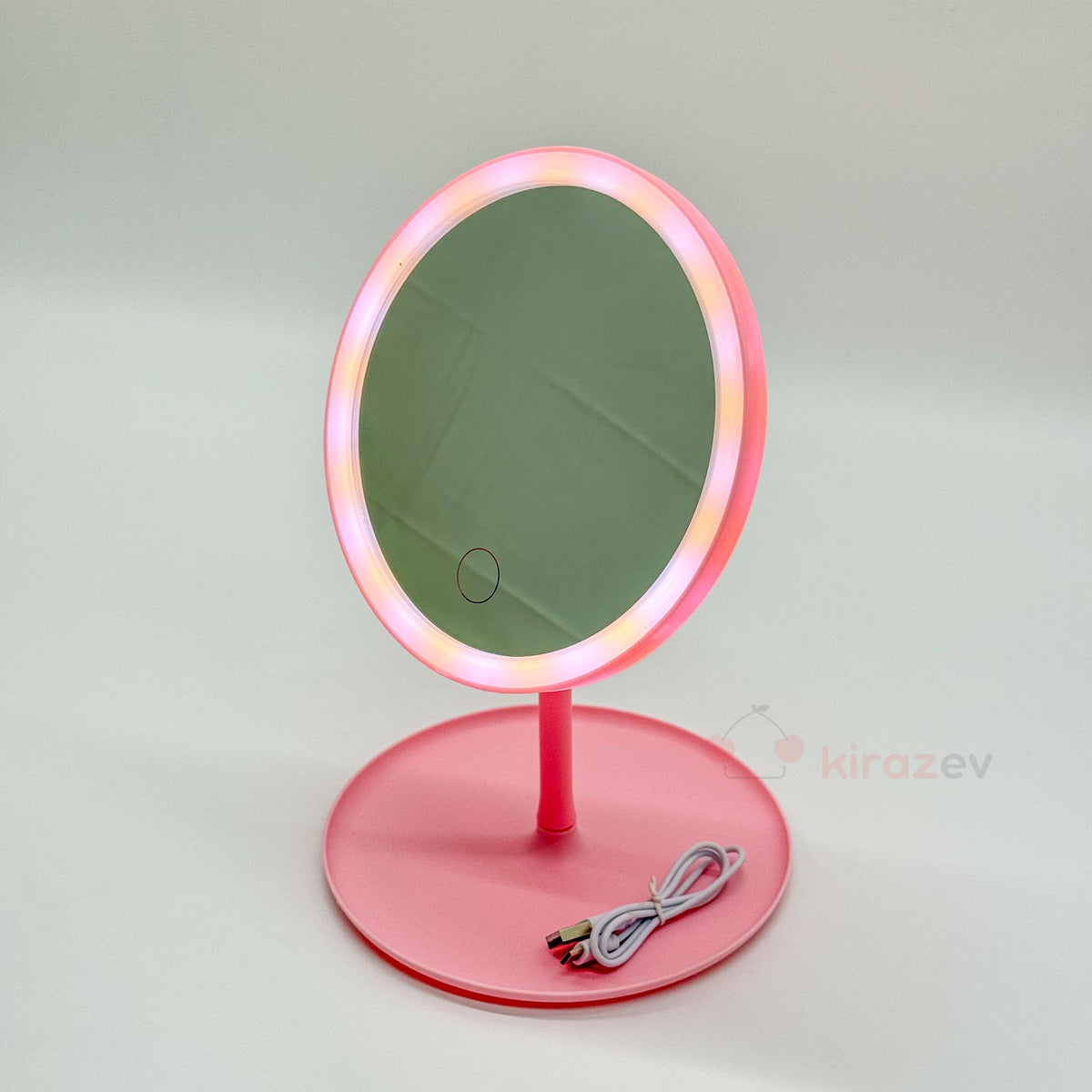Led Işıklı Makyaj Aynası Pembe