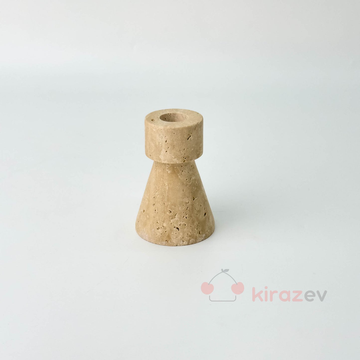 Traverten Mermer Şamdan – Minimal Dekoratif Mumluk