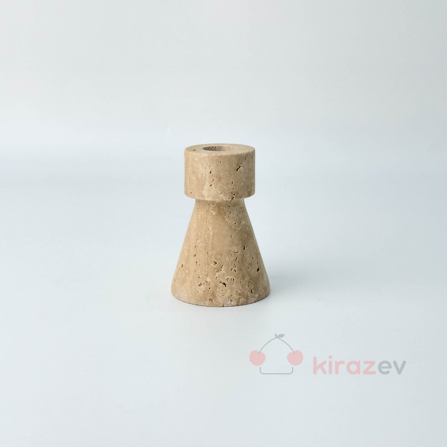 Traverten Mermer Şamdan – Minimal Dekoratif Mumluk