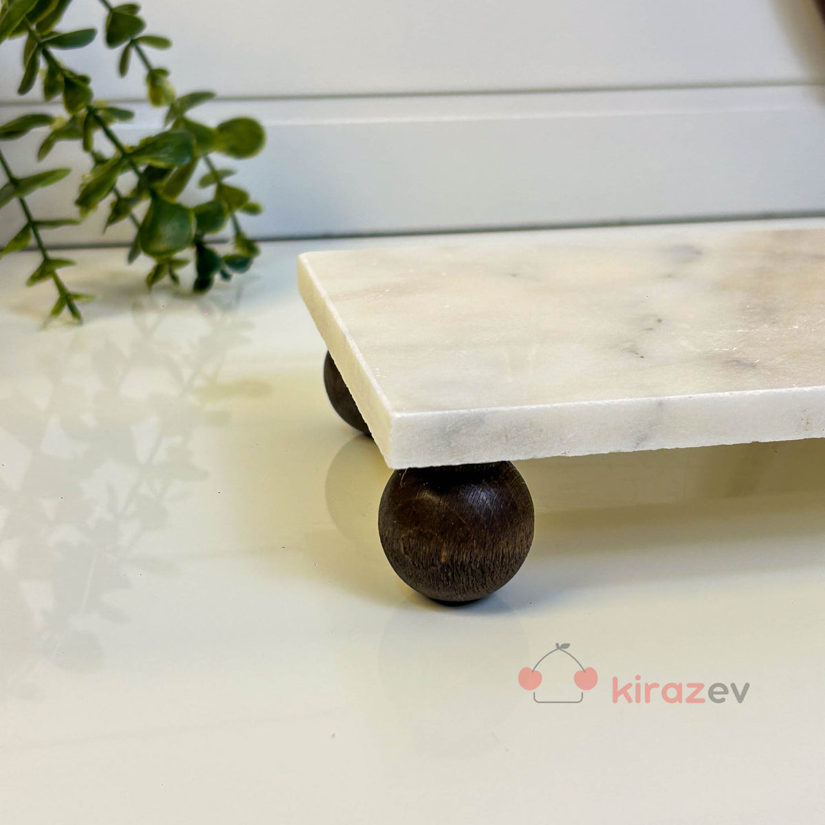 Mermer Top Ayaklı Stand - Kiraz Ev