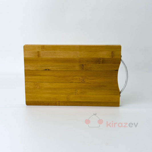 Küçük Metal Kulplu Bambu Kesim Panosu