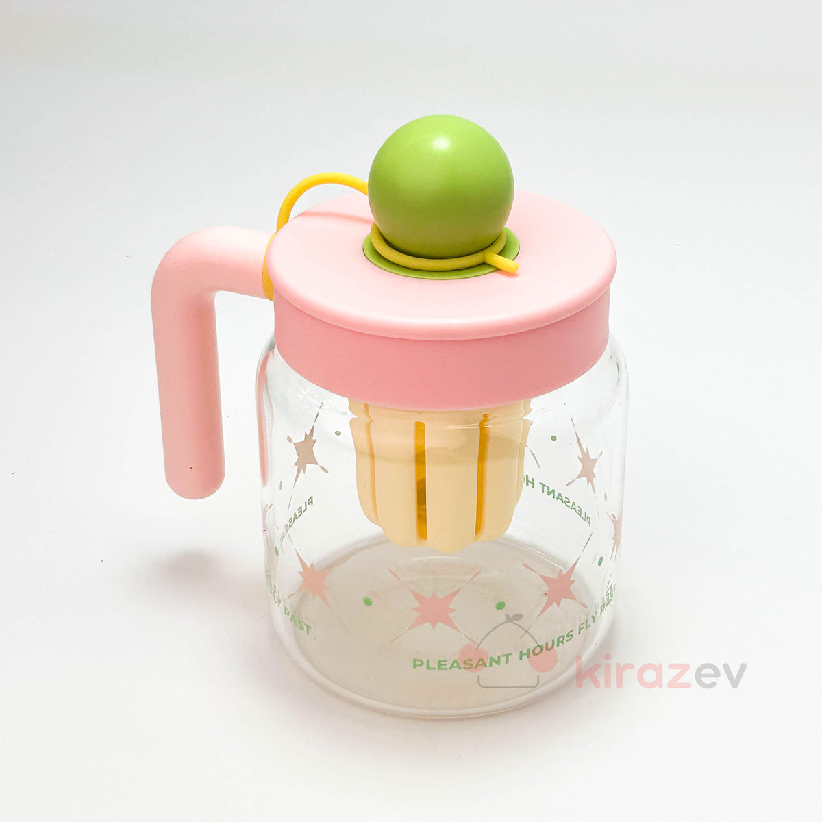 Pembe Kulplu Suluk - Pipetli Bardak