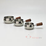 Ölçü Kabı Paslanmaz Çelik ve Ahşap Saplı 6,5 cm