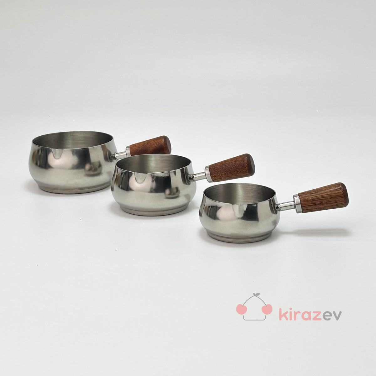Ölçü Kabı Paslanmaz Çelik ve Ahşap Saplı 7,5 cm - Kiraz Ev