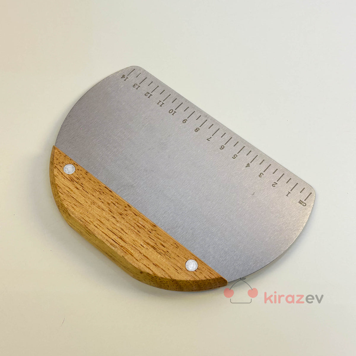 Oval Hamur Kesici Spatula – Ahşap Saplı 16 cm - Kiraz Ev