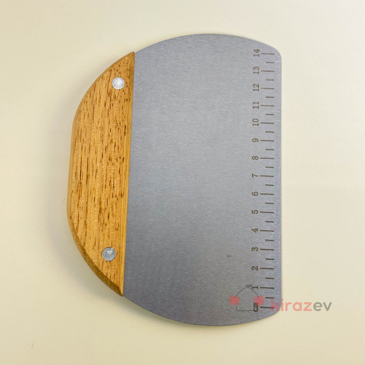 Oval Hamur Kesici Spatula – Ahşap Saplı 16 cm - Kiraz Ev