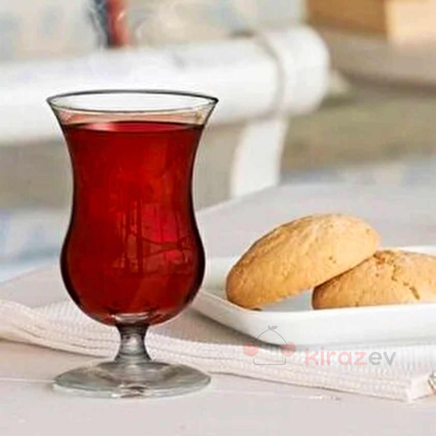Paşabahçe Pera Ayaklı Çay Bardağı 100 cc – 6'lı Set