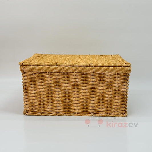 Rattan Açık Ton Saklama Kutu - Büyük Boy
