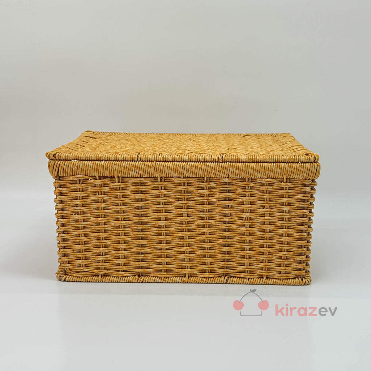 Rattan Açık Ton Saklama Kutu - Büyük Boy - Kiraz Ev