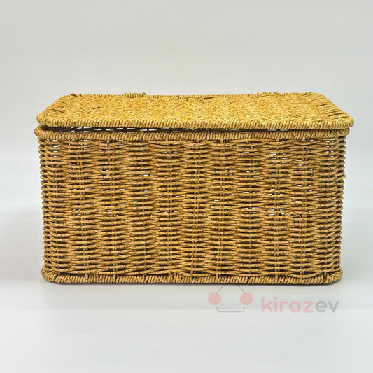 Rattan Kapaklı Kutu - Büyük Boy Saklama