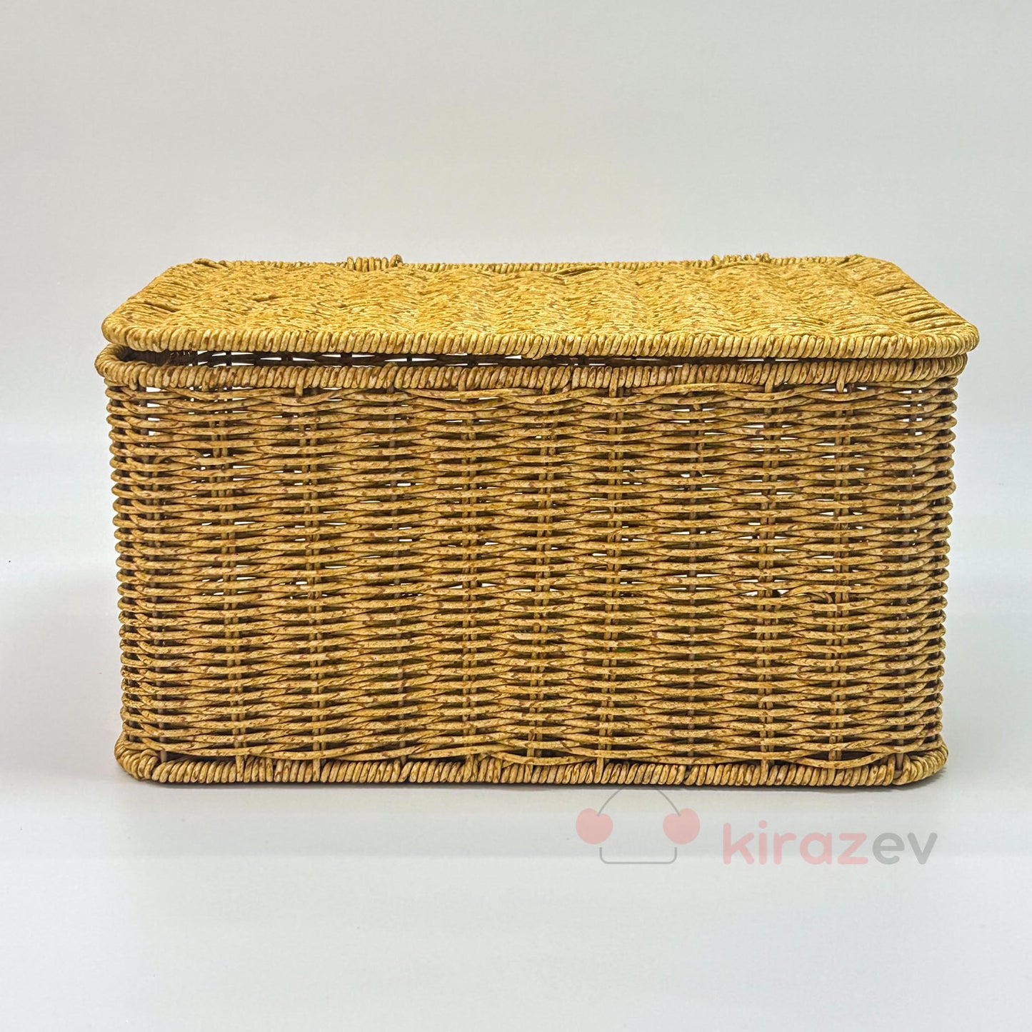 Rattan Kapaklı Kutu - 3'lü Set Saklama