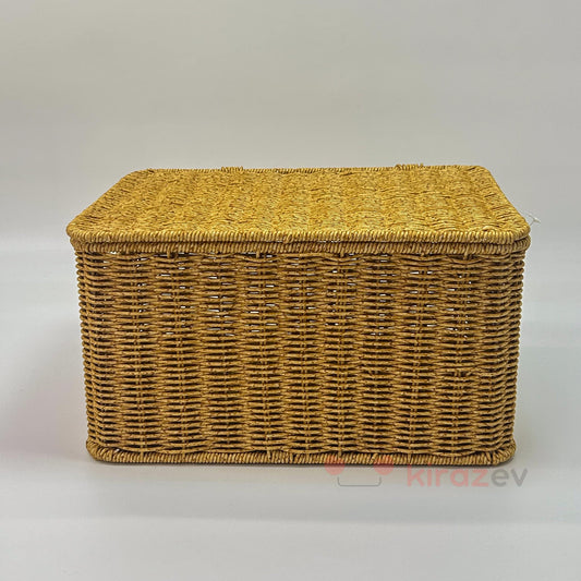 Rattan Kapaklı Kutu - Orta Boy Saklama