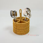 Rattan Kaşıklık 4 Bölmeli Mutfak Organizeri