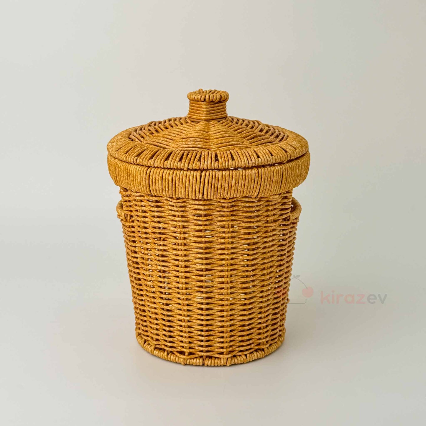 Rattan Kapaklı Sepet Kova Küçük