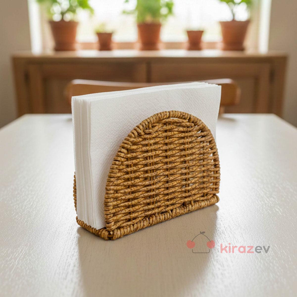 Rattan Masa Üstü Oval Peçetelik