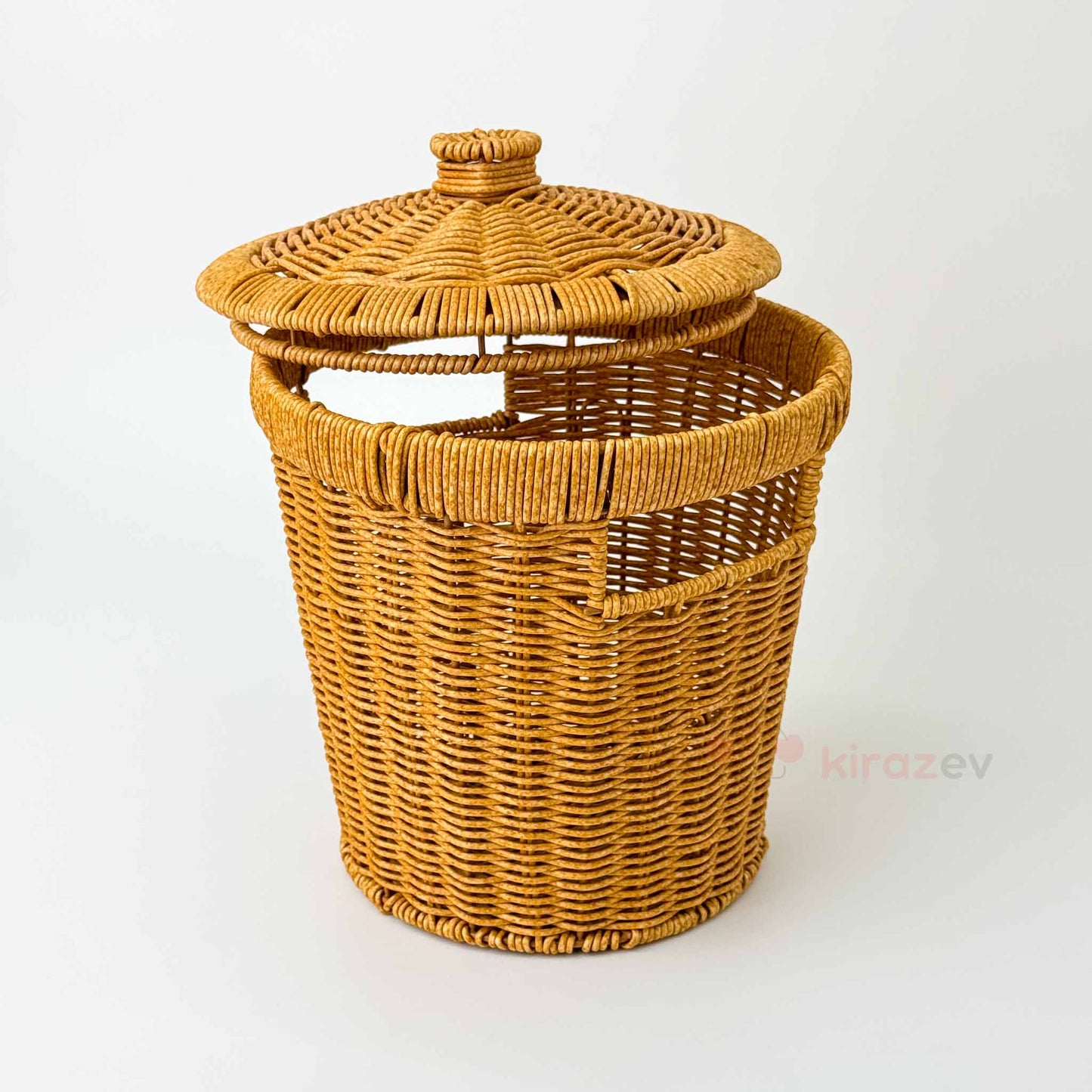 Rattan Kapaklı Sepet Kova Orta