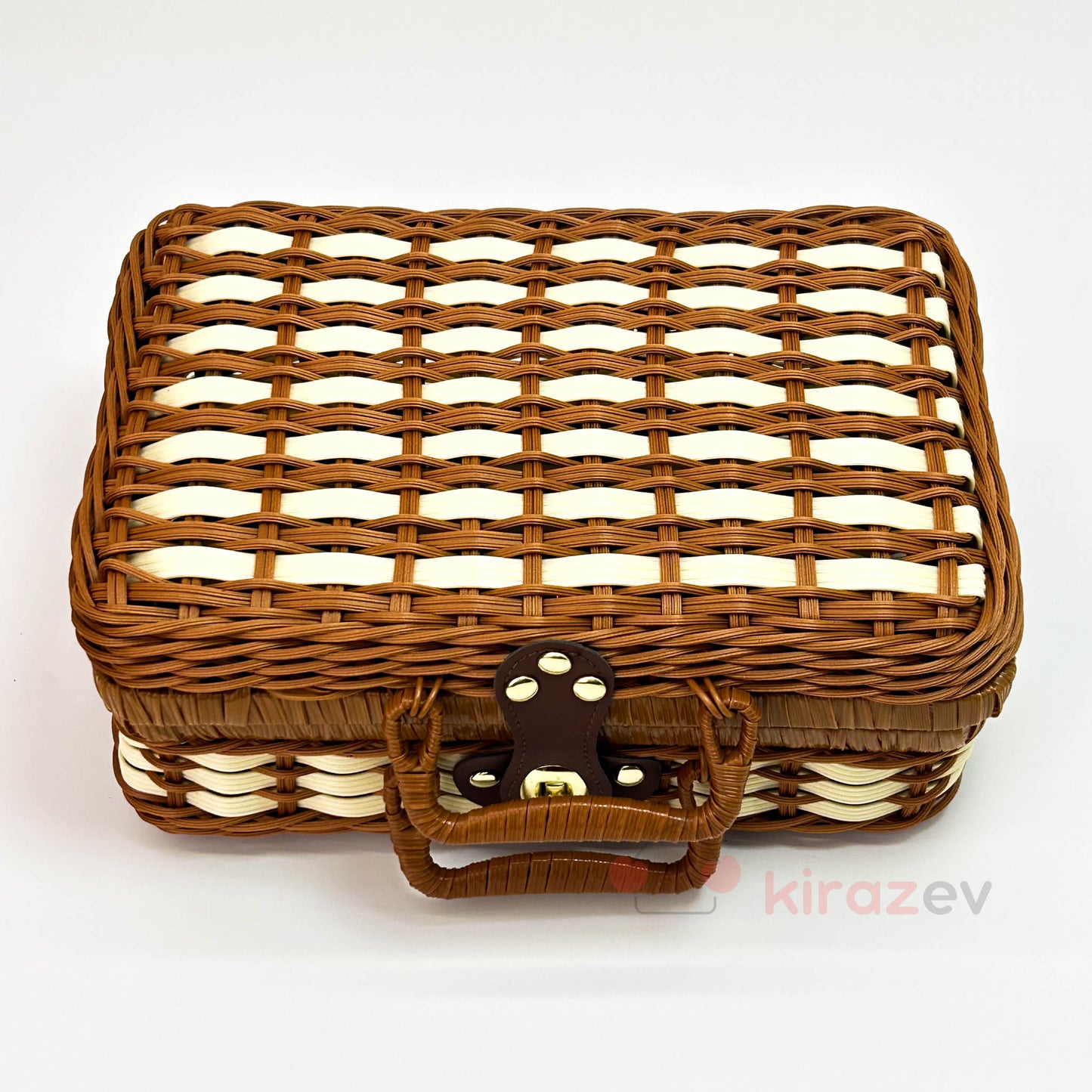 Rattan Piknik Kutusu Krem – Şık ve Kullanışlı Sepet Tasarımı