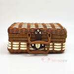 Rattan Piknik Kutusu Krem – Şık ve Kullanışlı Sepet Tasarımı