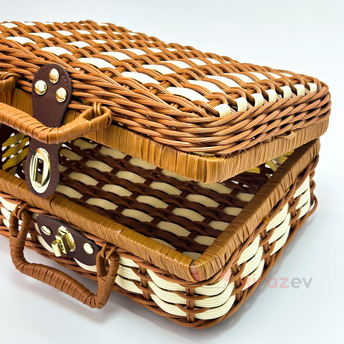 Rattan Piknik Kutusu Krem – Şık ve Kullanışlı Sepet Tasarımı