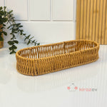 Rattan Uzun Organizer Sepet 28 × 11 cm