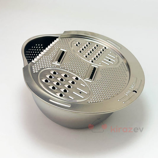 Çelik Rende ve Süzgeçli Hazırlık Kabı – 3’ü 1 Arada