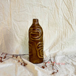 Dalgalı Seramik Vazo – Kabartma Dokulu