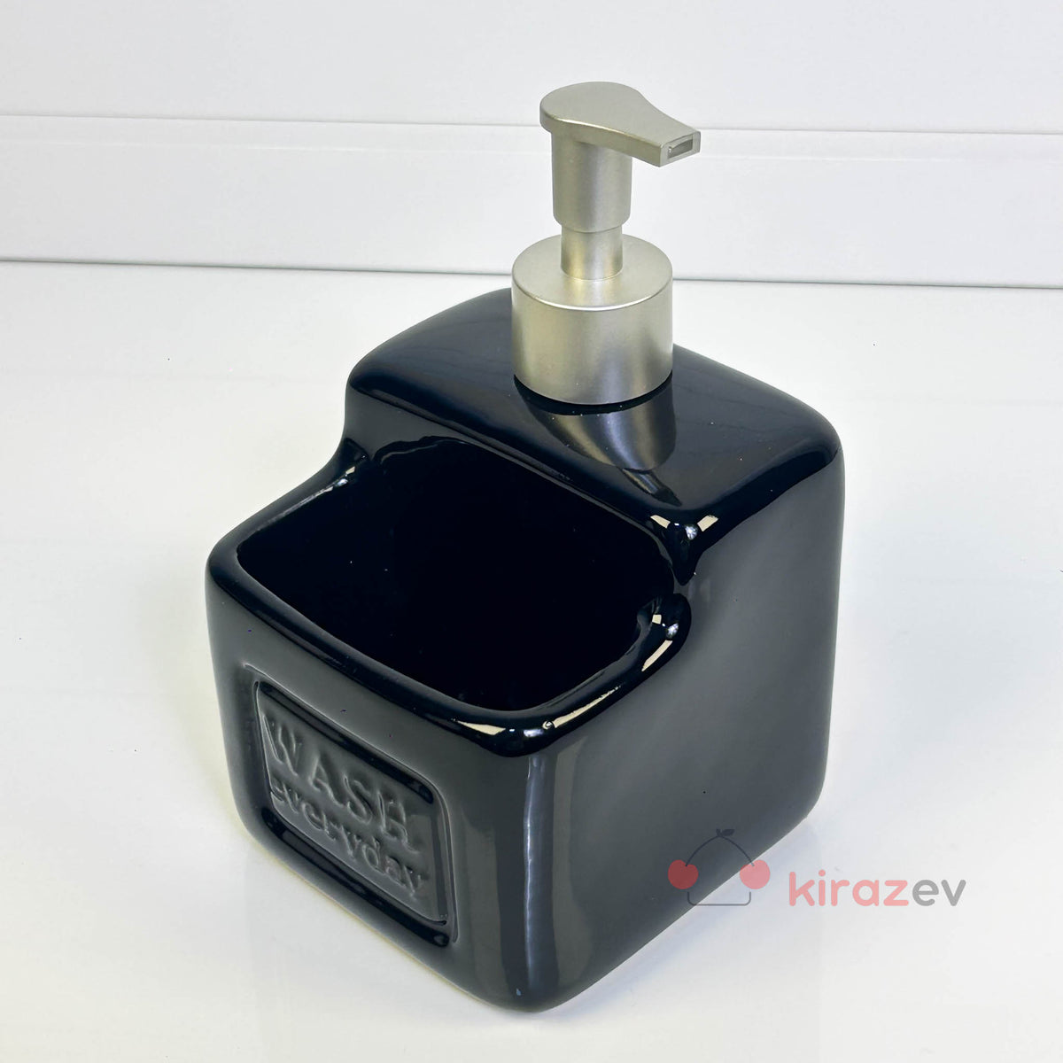 Seramik Hazneli Sıvı Sabunluk, Siyah