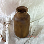 Dar Boğazlı Kahverengi Seramik Vazo | Rustik Dekor